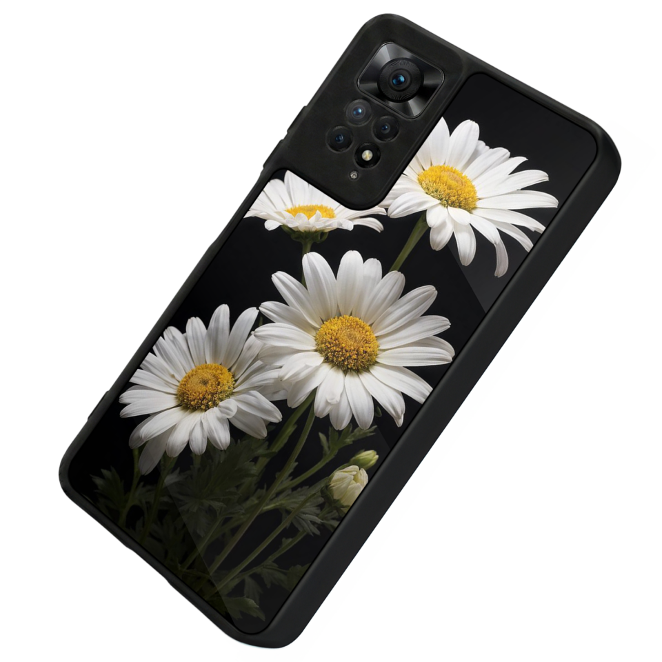 Xiaomi Redmi Note 11 Pro Uyumlu Papatya Tasarımlı Glossy Premium Kılıf