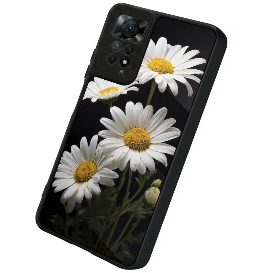 Xiaomi Redmi Note 11 Pro Uyumlu Papatya Tasarımlı Glossy Premium Kılıf