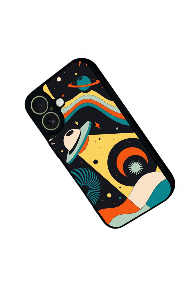 iPhone 17 Uyumlu Uzay Tasarımlı Glossy Premium Kılıf