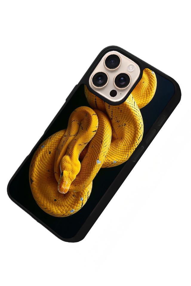 iPhone 14 Pro Uyumlu Yılan Tasarımlı Glossy Premium Kılıf