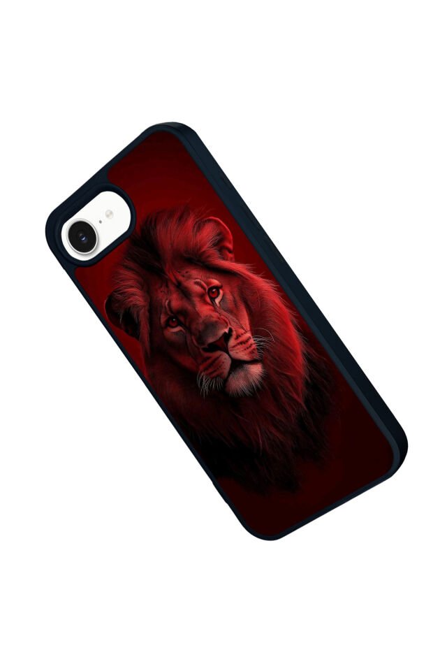 iPhone 16E Uyumlu Aslan Tasarımlı Glossy Premium Kılıf