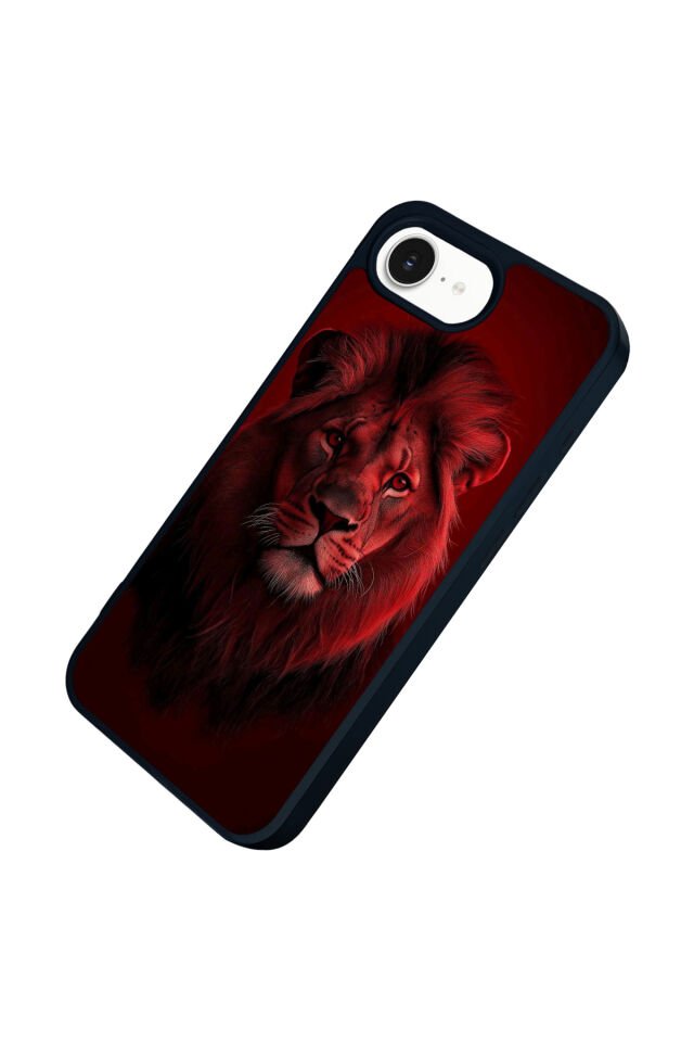 iPhone 16E Uyumlu Aslan Tasarımlı Glossy Premium Kılıf