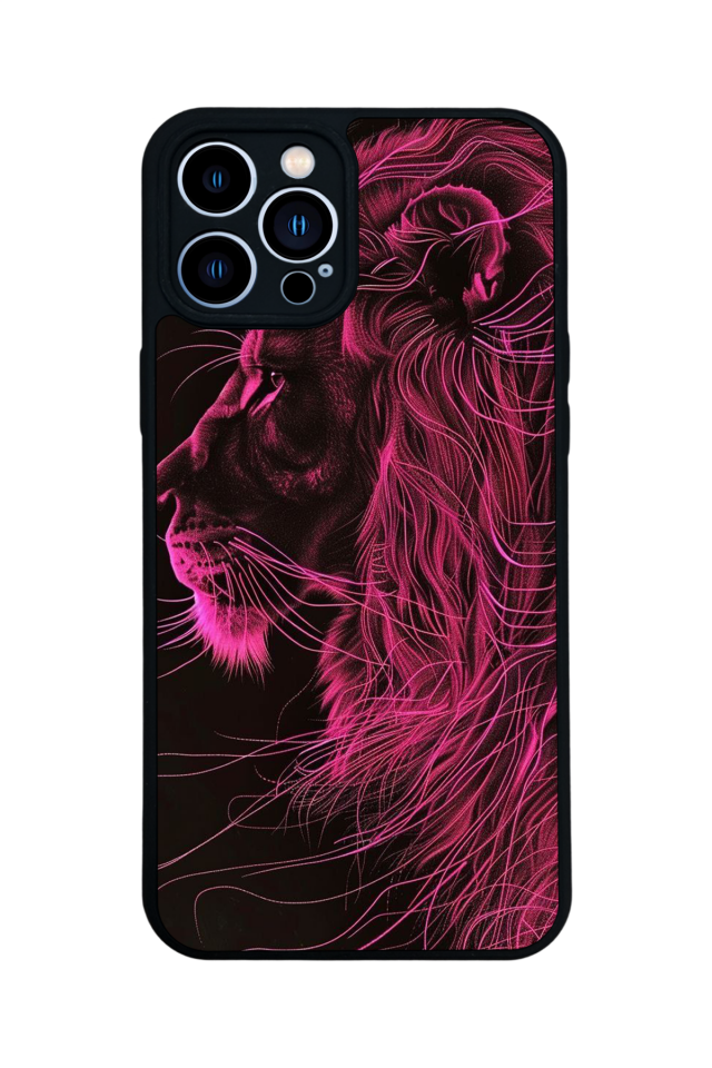 iPhone 12 Pro Max Uyumlu Aslan Tasarımlı Glossy Premium Kılıf