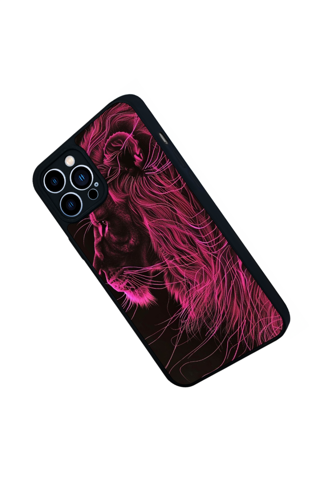 iPhone 12 Pro Max Uyumlu Aslan Tasarımlı Glossy Premium Kılıf