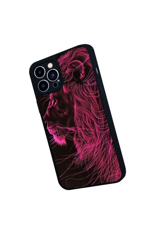 iPhone 12 Pro Max Uyumlu Aslan Tasarımlı Glossy Premium Kılıf