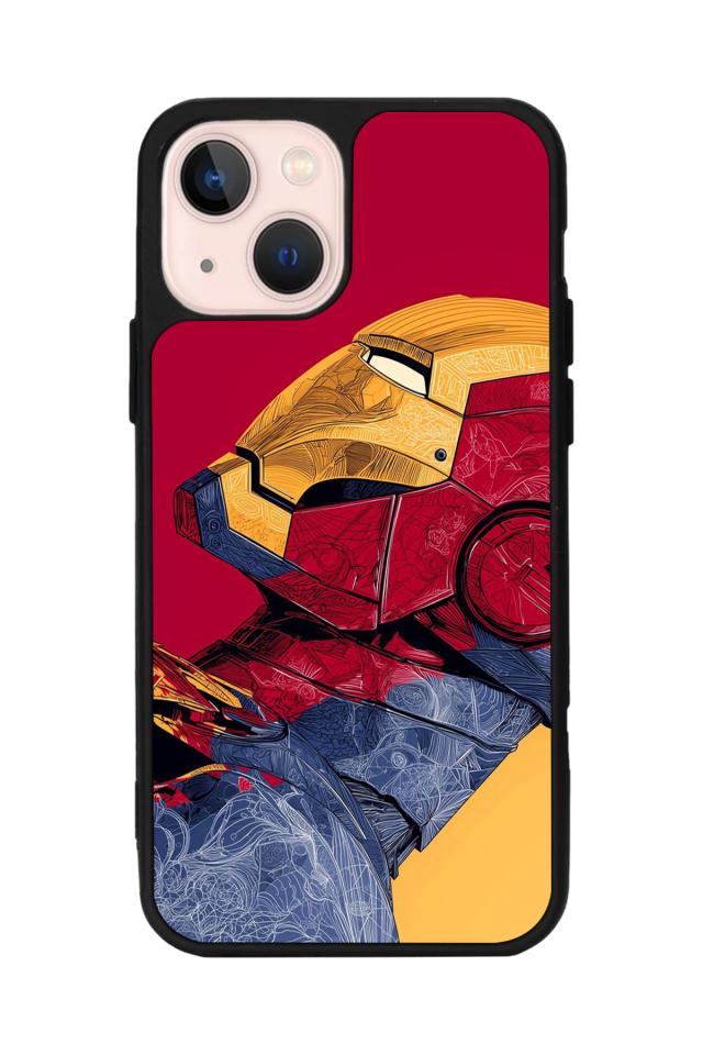 iPhone 13 Mini Uyumlu  Iron Man ( Demir Adam ) Tasarımlı Glossy Premium Kılıf