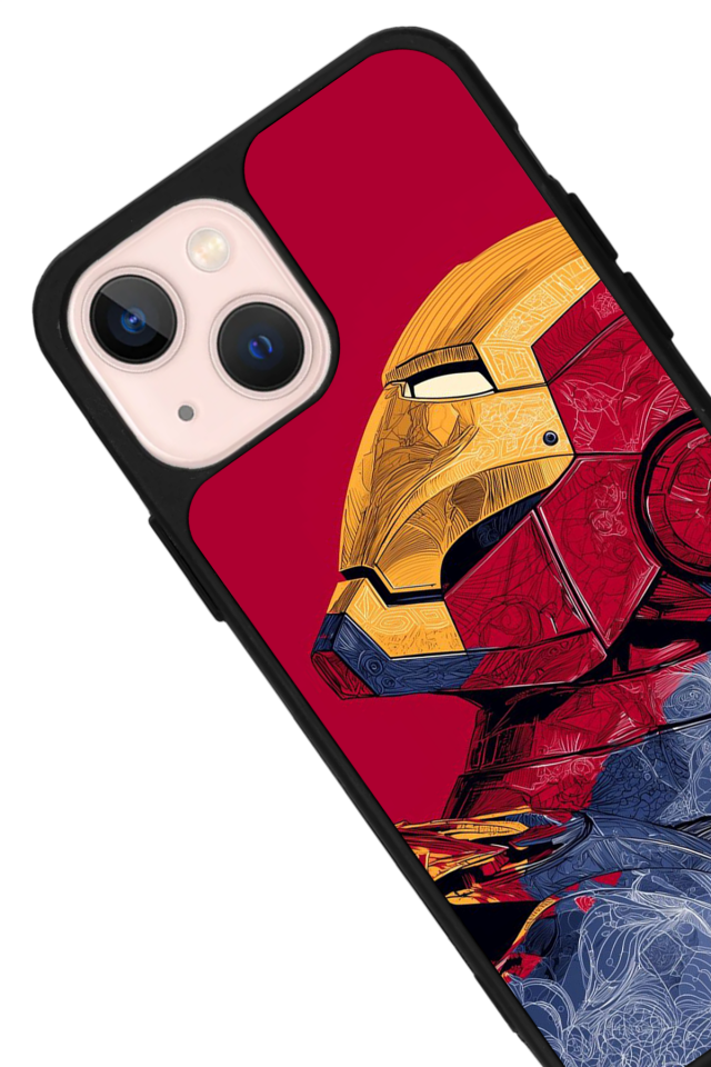 iPhone 13 Mini Uyumlu  Iron Man ( Demir Adam ) Tasarımlı Glossy Premium Kılıf