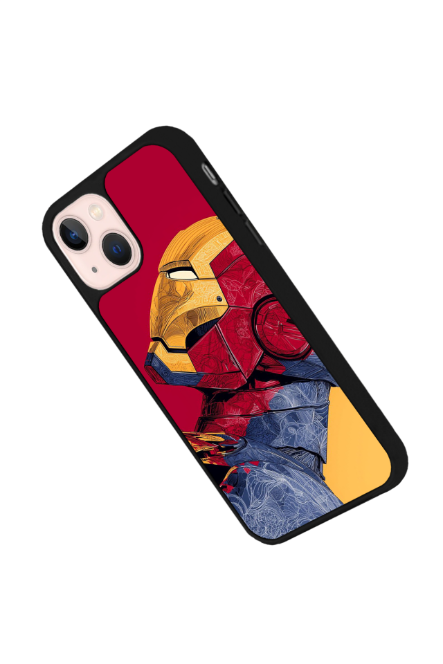 iPhone 13 Mini Uyumlu  Iron Man ( Demir Adam ) Tasarımlı Glossy Premium Kılıf