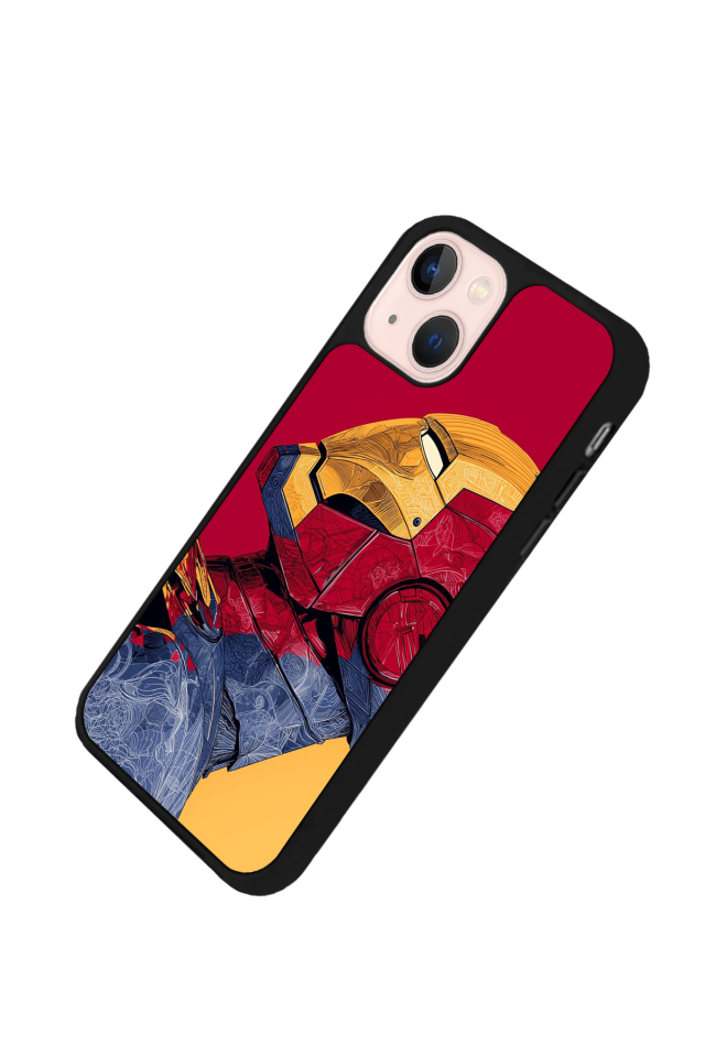 iPhone 13 Mini Uyumlu  Iron Man ( Demir Adam ) Tasarımlı Glossy Premium Kılıf