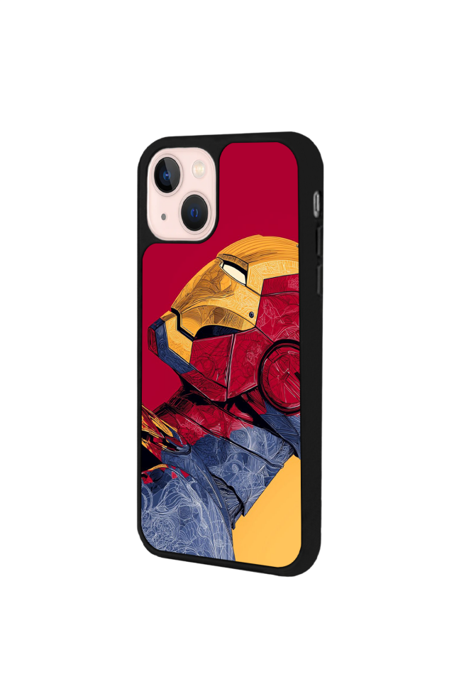 iPhone 13 Mini Uyumlu  Iron Man ( Demir Adam ) Tasarımlı Glossy Premium Kılıf