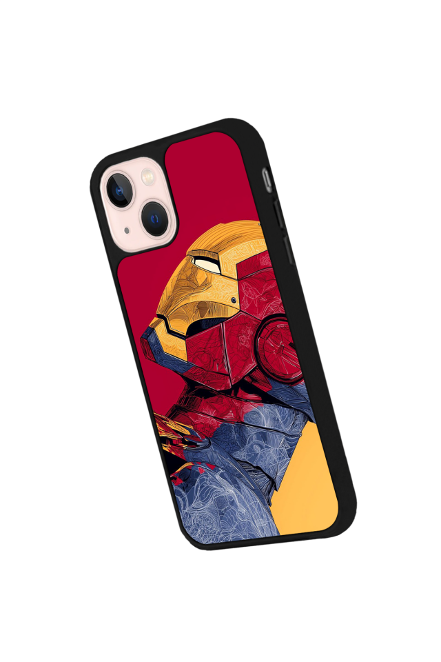 iPhone 13 Mini Uyumlu  Iron Man ( Demir Adam ) Tasarımlı Glossy Premium Kılıf