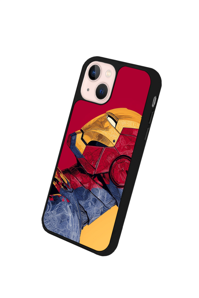 iPhone 13 Mini Uyumlu  Iron Man ( Demir Adam ) Tasarımlı Glossy Premium Kılıf