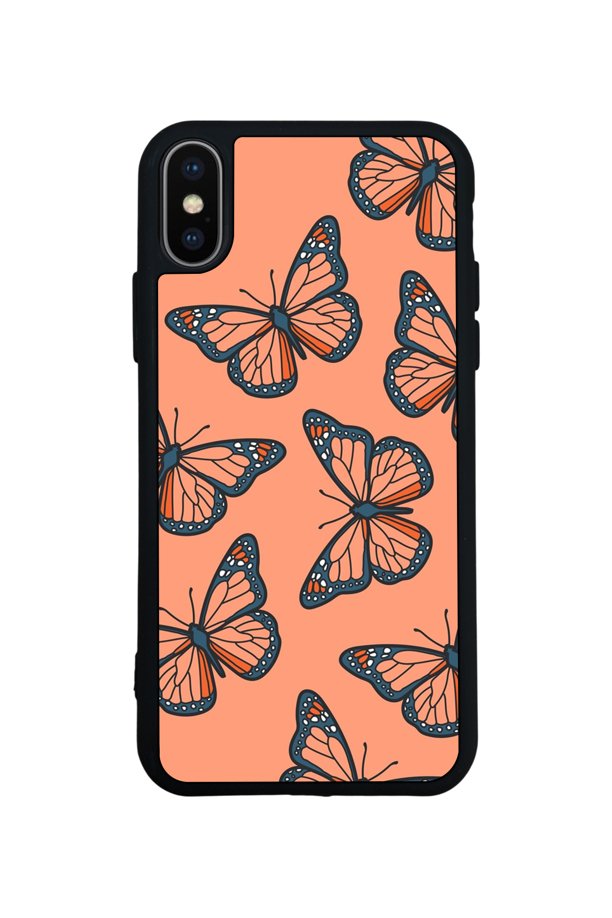 iPhone X/ XS Uyumlu Kelebek Tasarımlı Glossy Premium Kılıf