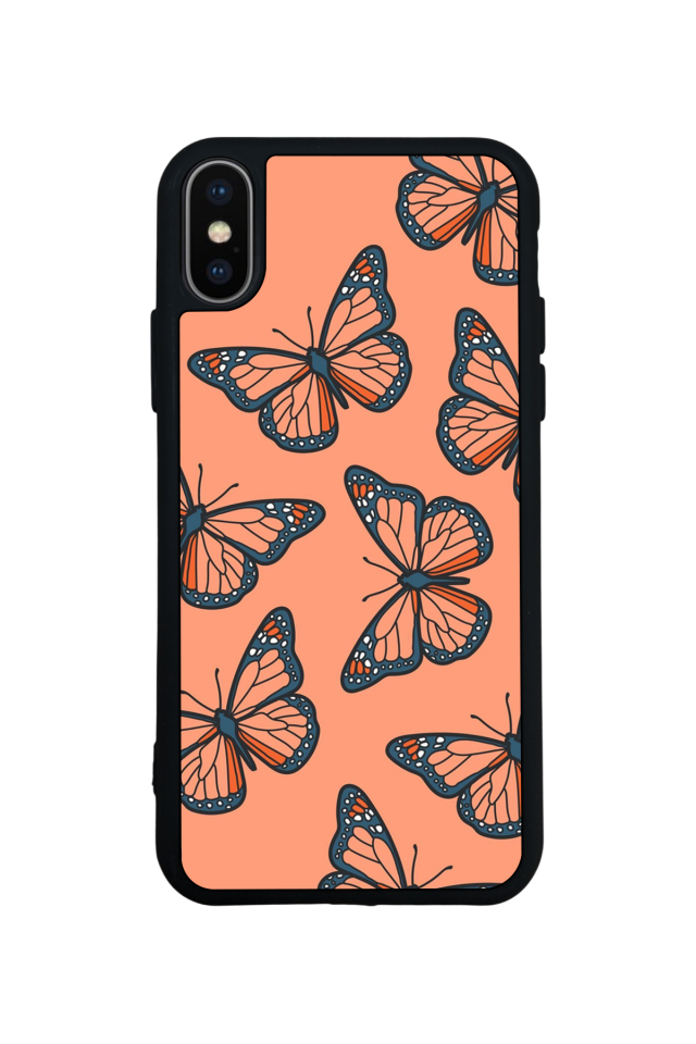 iPhone X/ XS Uyumlu Kelebek Tasarımlı Glossy Premium Kılıf