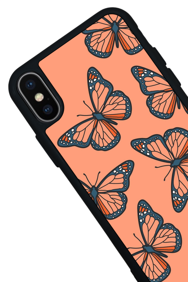 iPhone X/ XS Uyumlu Kelebek Tasarımlı Glossy Premium Kılıf