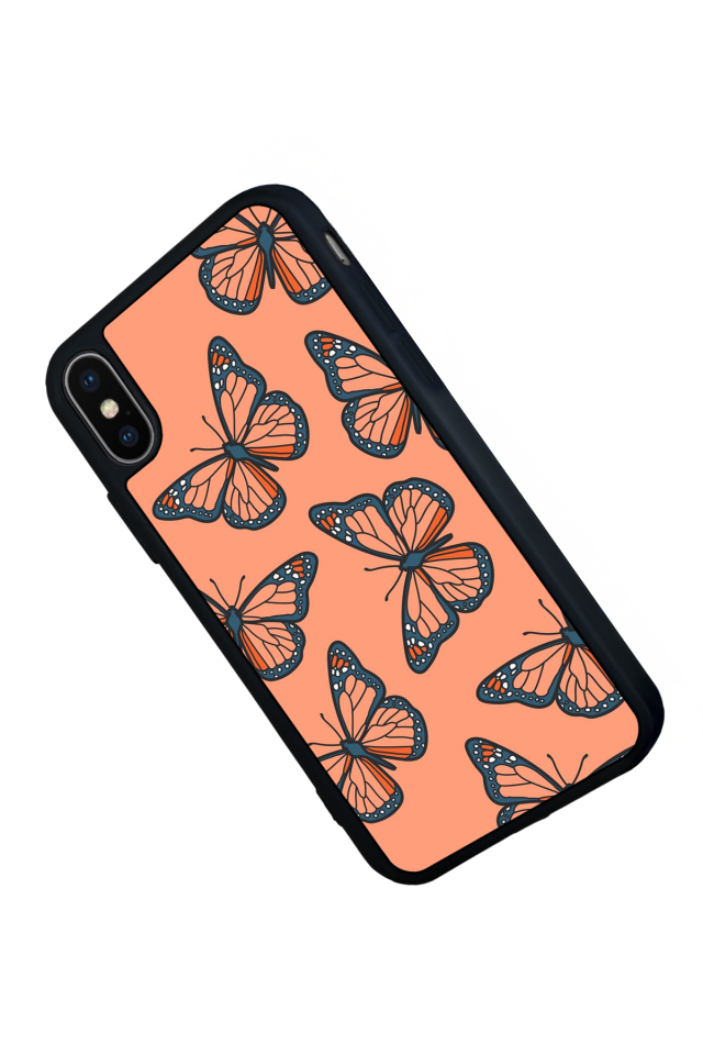 iPhone X/ XS Uyumlu Kelebek Tasarımlı Glossy Premium Kılıf
