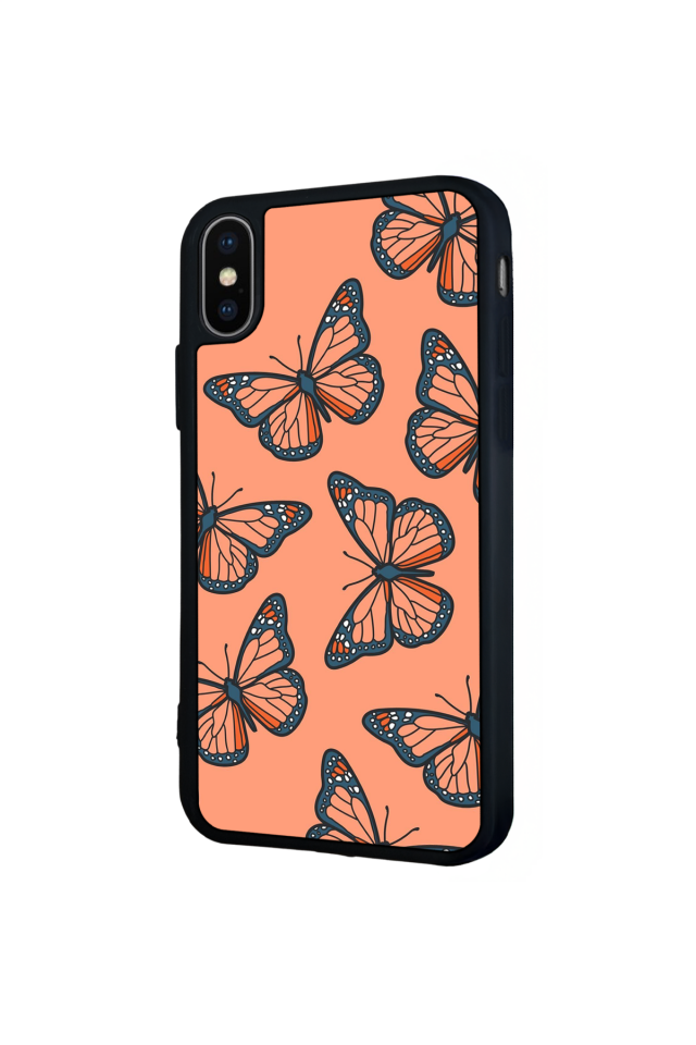 iPhone X/ XS Uyumlu Kelebek Tasarımlı Glossy Premium Kılıf
