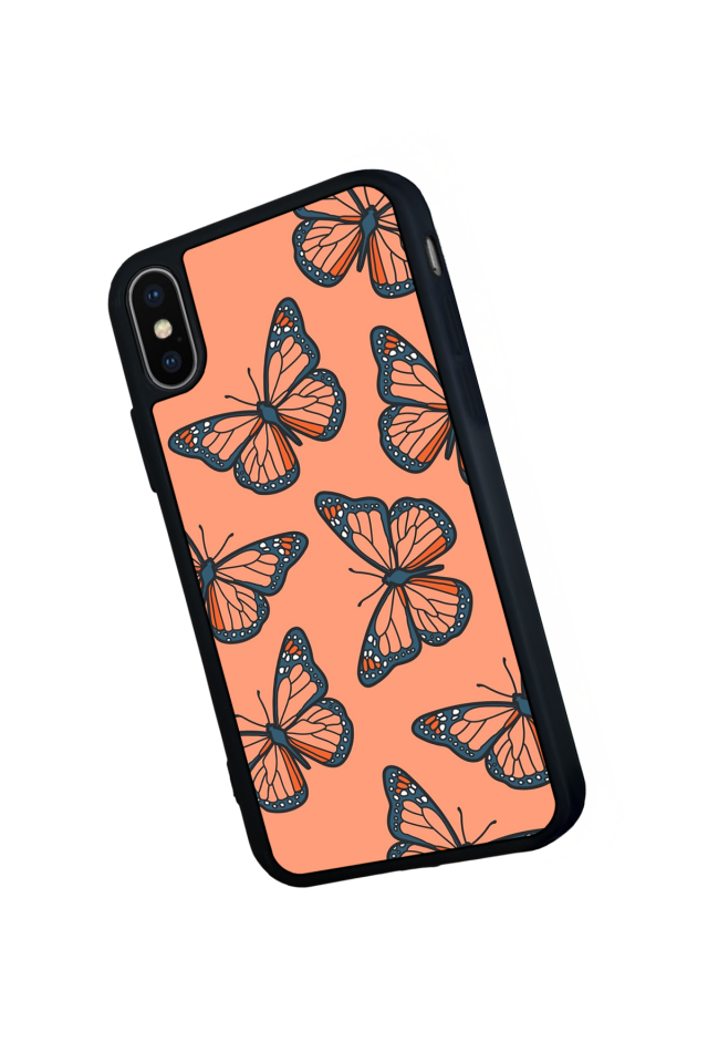 iPhone X/ XS Uyumlu Kelebek Tasarımlı Glossy Premium Kılıf
