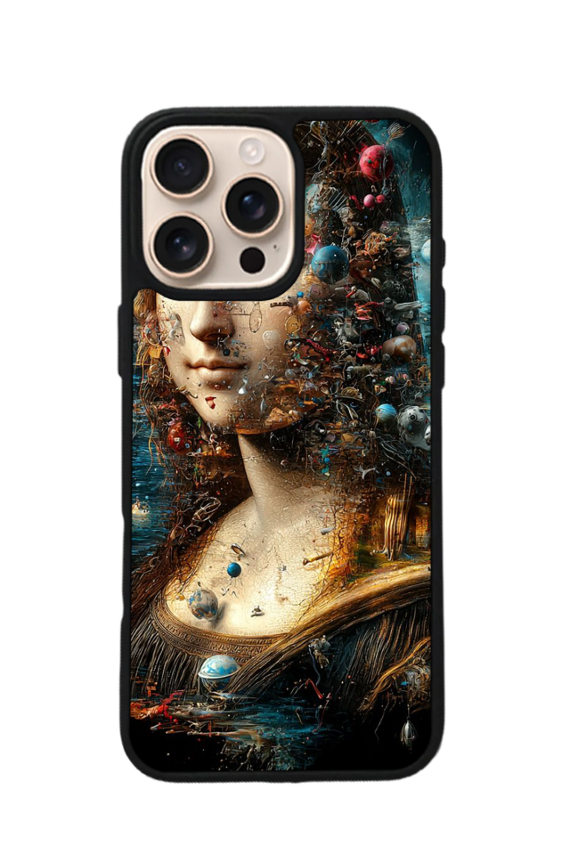 iPhone 14 Pro Uyumlu Monalisa Tasarımlı Glossy Premium Kılıf