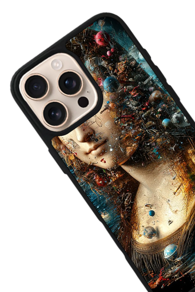 iPhone 14 Pro Uyumlu Monalisa Tasarımlı Glossy Premium Kılıf
