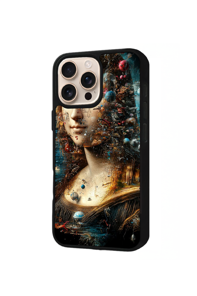 iPhone 14 Pro Uyumlu Monalisa Tasarımlı Glossy Premium Kılıf
