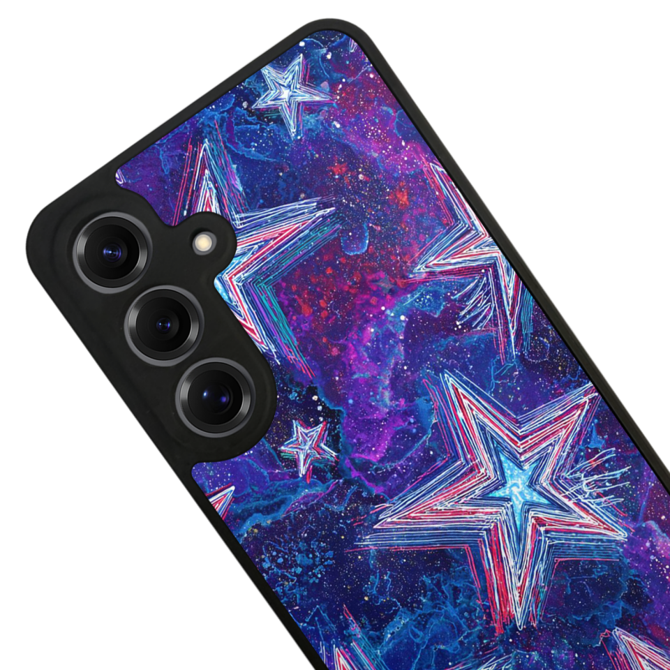 Samsung Galaxy S25 Uyumlu Retro Yildizlar Tasarımlı Glossy Premium Kılıf