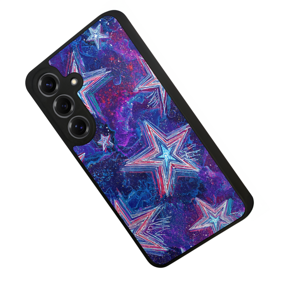 Samsung Galaxy S25 Uyumlu Retro Yildizlar Tasarımlı Glossy Premium Kılıf