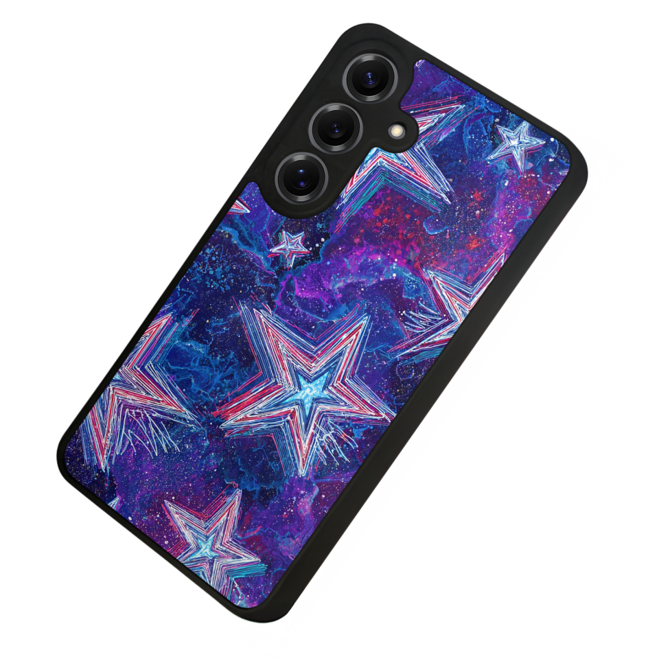 Samsung Galaxy S25 Uyumlu Retro Yildizlar Tasarımlı Glossy Premium Kılıf