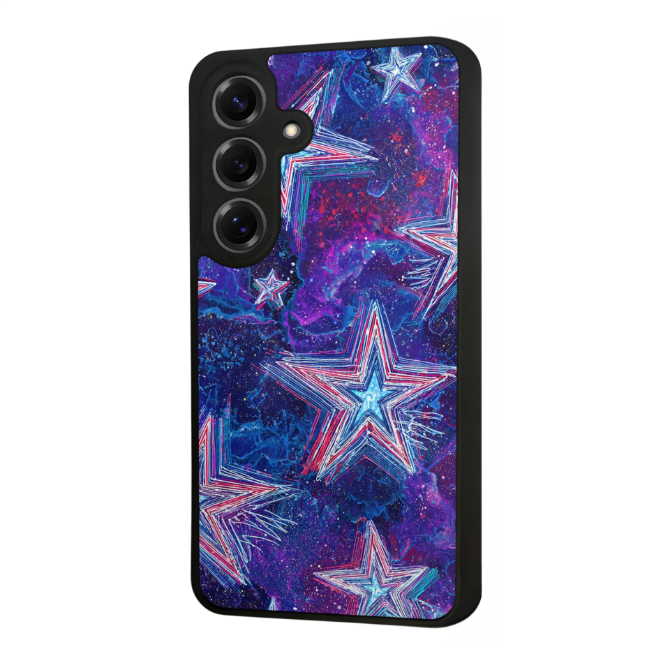 Samsung Galaxy S25 Uyumlu Retro Yildizlar Tasarımlı Glossy Premium Kılıf