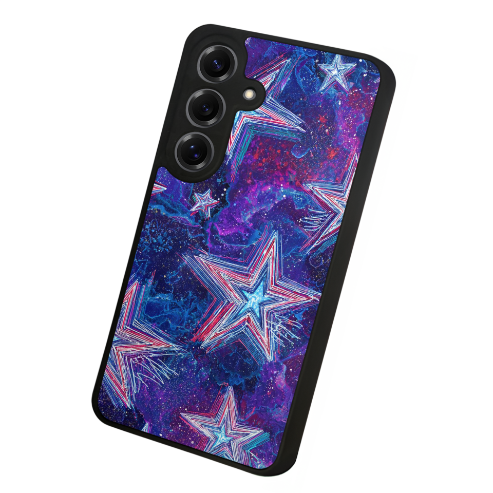 Samsung Galaxy S25 Uyumlu Retro Yildizlar Tasarımlı Glossy Premium Kılıf