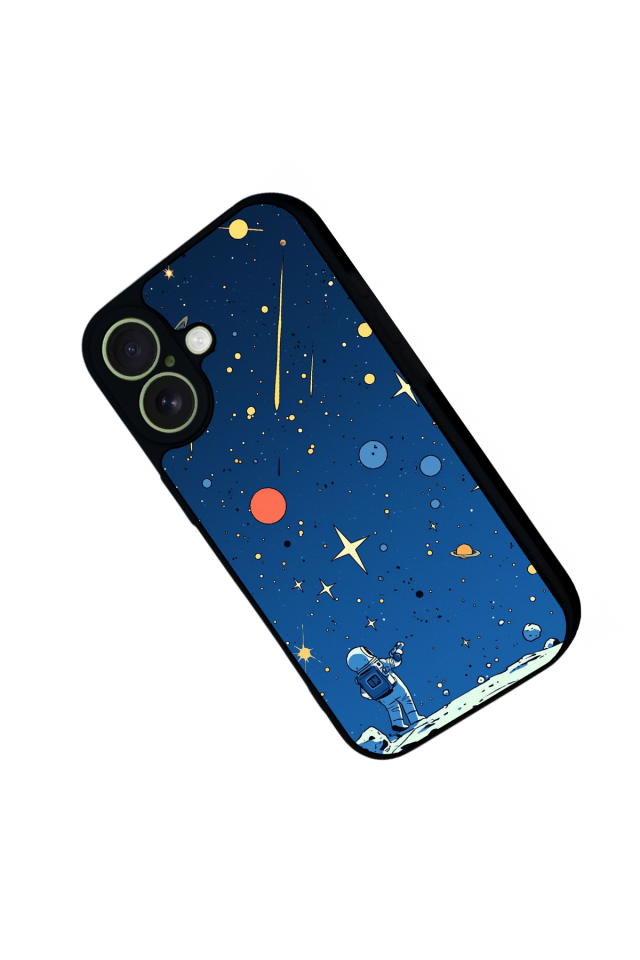 iPhone 17 Uyumlu Uzay Tasarımlı Glossy Premium Kılıf