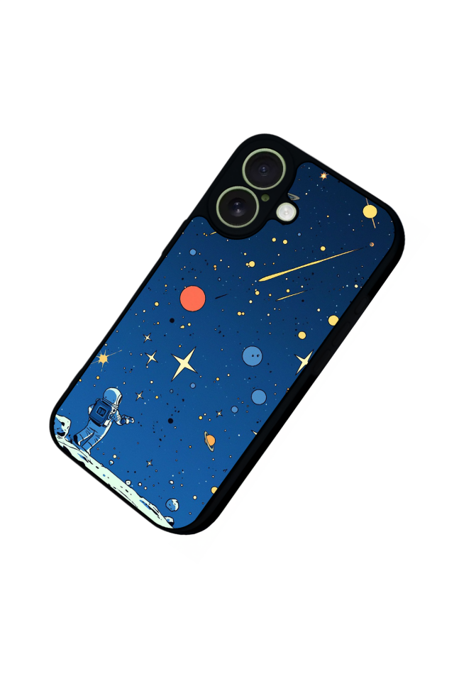 iPhone 17 Uyumlu Uzay Tasarımlı Glossy Premium Kılıf