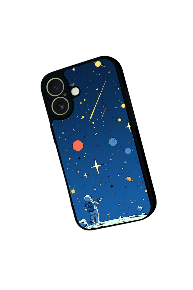 iPhone 17 Uyumlu Uzay Tasarımlı Glossy Premium Kılıf