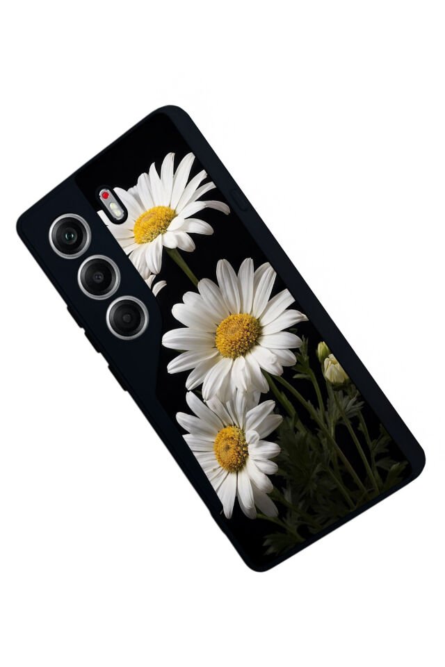 Tecno Camon 40 Uyumlu Papatya Tasarımlı Glossy Premium Kılıf