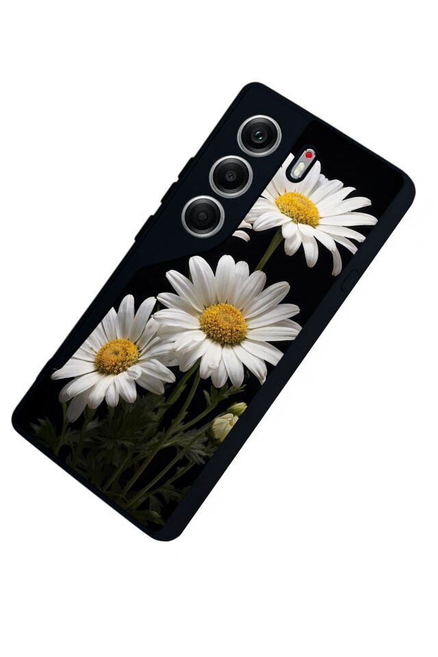 Tecno Camon 40 Uyumlu Papatya Tasarımlı Glossy Premium Kılıf