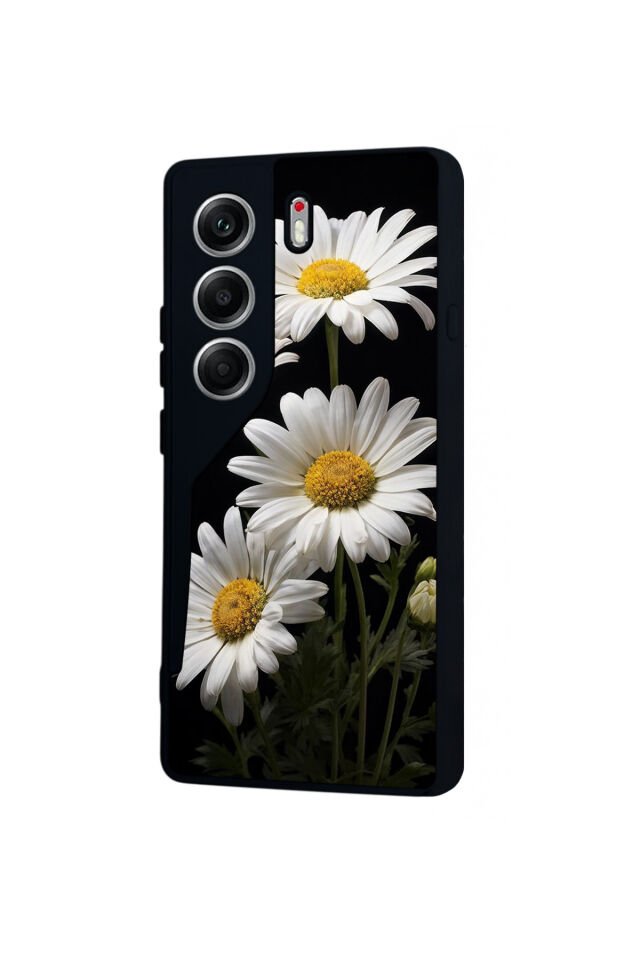 Tecno Camon 40 Uyumlu Papatya Tasarımlı Glossy Premium Kılıf