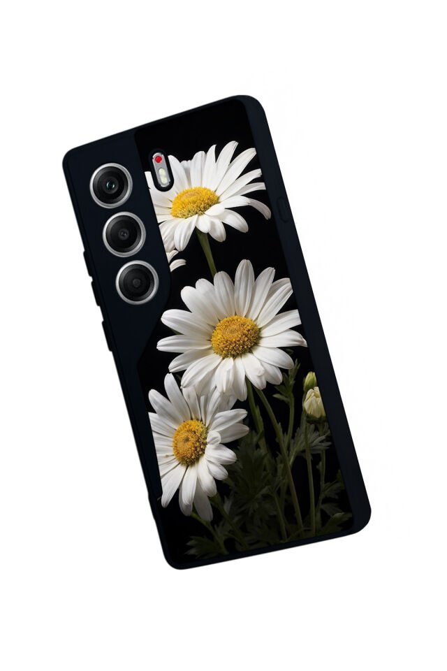 Tecno Camon 40 Uyumlu Papatya Tasarımlı Glossy Premium Kılıf