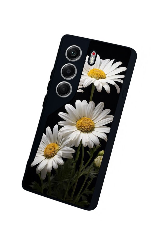 Tecno Camon 40 Uyumlu Papatya Tasarımlı Glossy Premium Kılıf