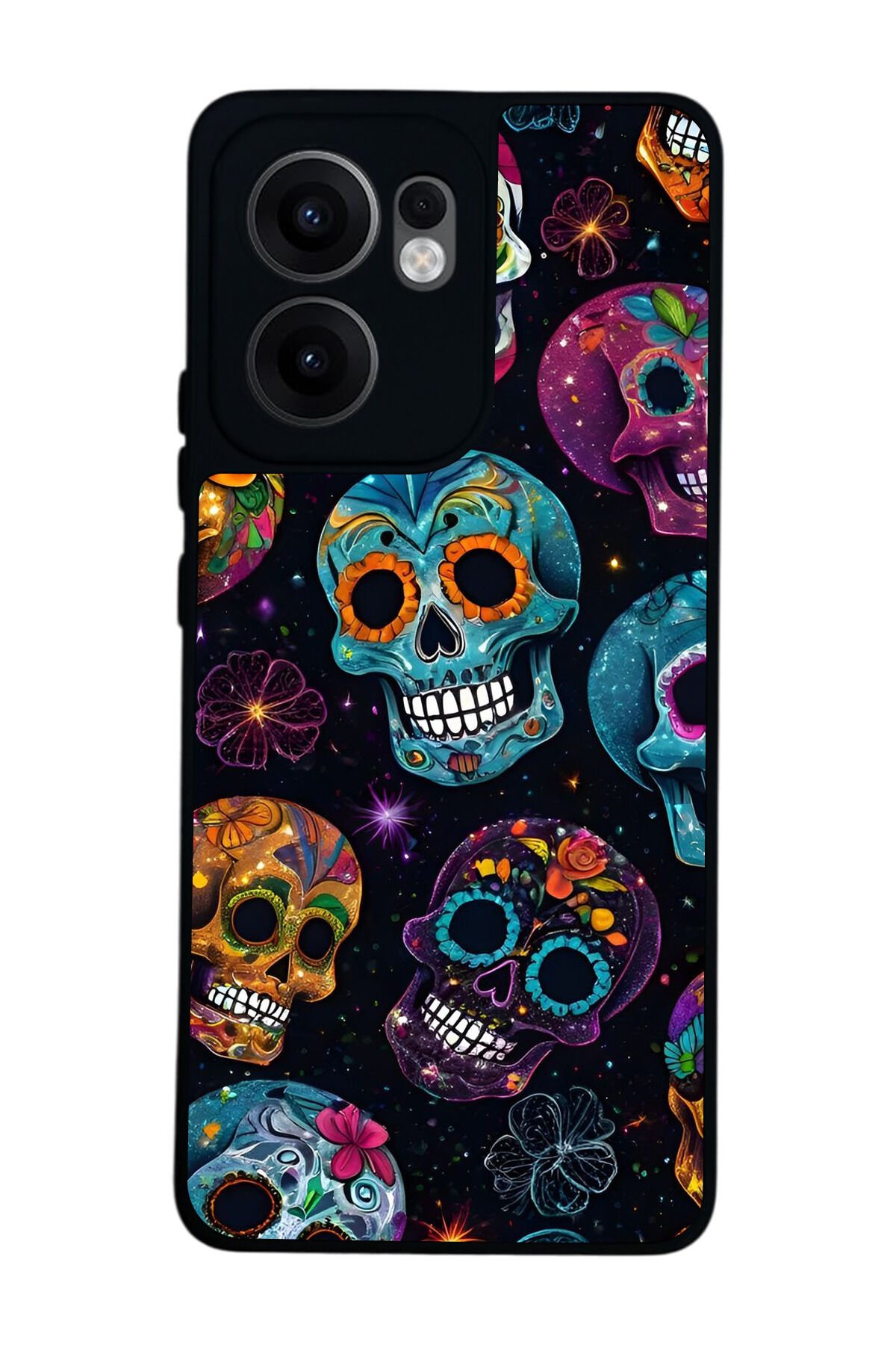 Oppo Reno 13F Uyumlu KuruKafa Tasarımlı Glossy Premium Kılıf