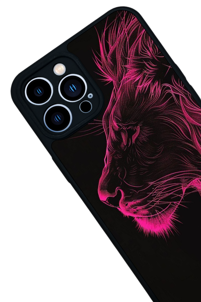 iPhone 12 Pro Max Uyumlu Aslan Tasarımlı Glossy Premium Kılıf