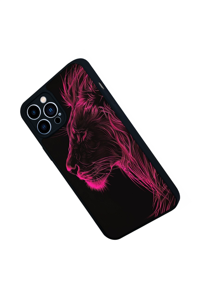 iPhone 12 Pro Max Uyumlu Aslan Tasarımlı Glossy Premium Kılıf