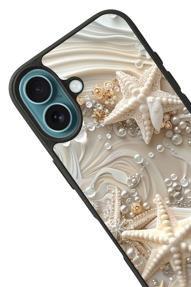 iPhone 16 Uyumlu  İnci Tasarımlı Glossy Premium Kılıf
