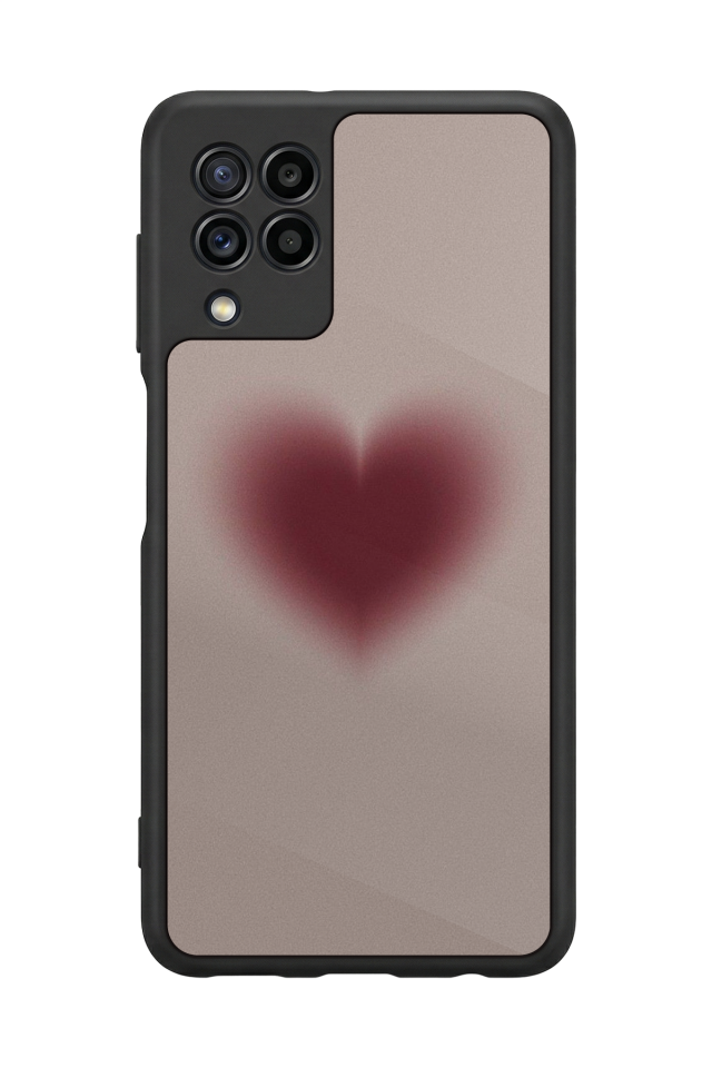 Samsung Galaxy M32 Uyumlu Kalp Love Tasarımlı Glossy Premium Kılıf