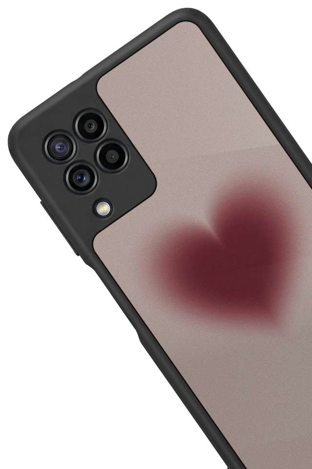 Samsung Galaxy M32 Uyumlu Kalp Love Tasarımlı Glossy Premium Kılıf