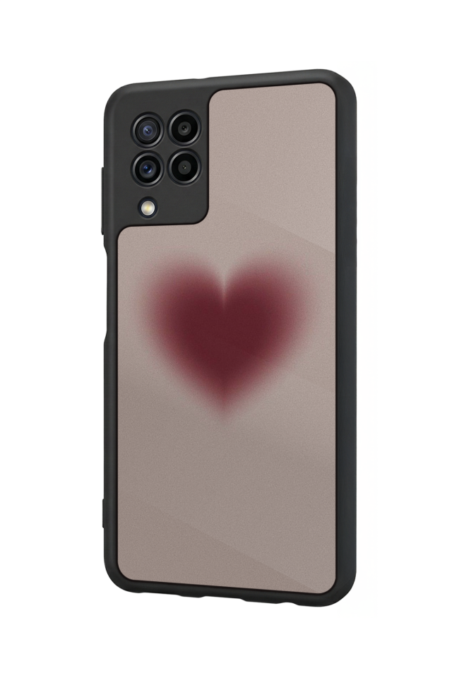 Samsung Galaxy M32 Uyumlu Kalp Love Tasarımlı Glossy Premium Kılıf
