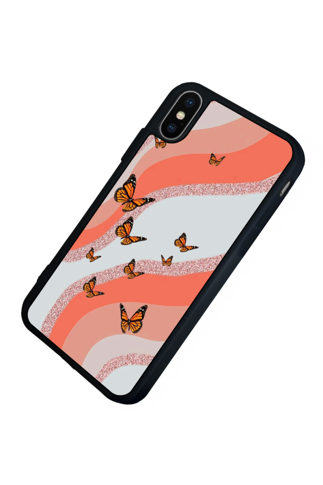 iPhone X/ XS Uyumlu Kelebek Tasarımlı Glossy Premium Kılıf