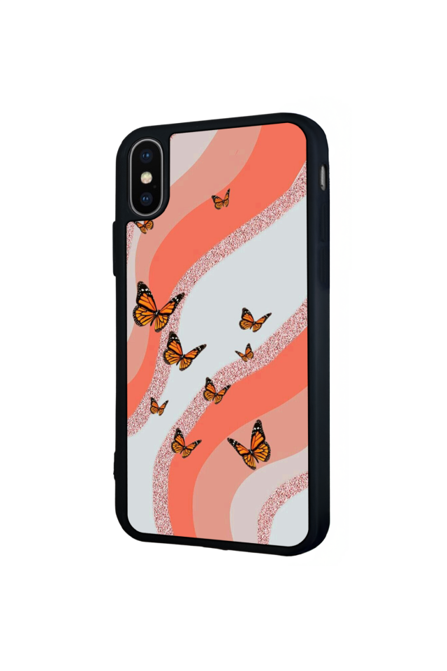 iPhone X/ XS Uyumlu Kelebek Tasarımlı Glossy Premium Kılıf