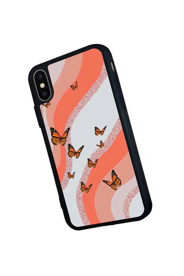 iPhone X/ XS Uyumlu Kelebek Tasarımlı Glossy Premium Kılıf
