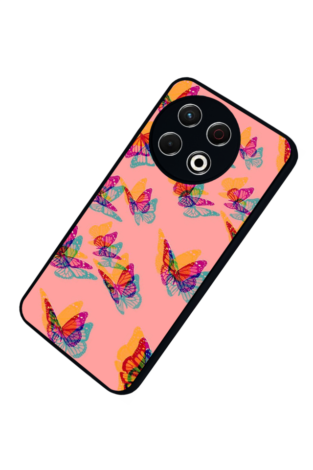 Tecno Spark 30 Pro Uyumlu Kelebek Tasarımlı Glossy Premium Kılıf