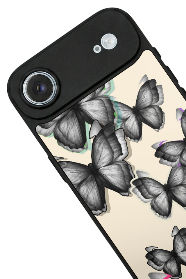 iPhone 17 Air Uyumlu Kelebek Tasarımlı Glossy Premium Kılıf